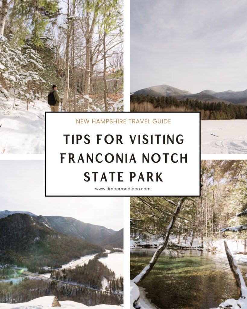 Franconia Notch state park in winter